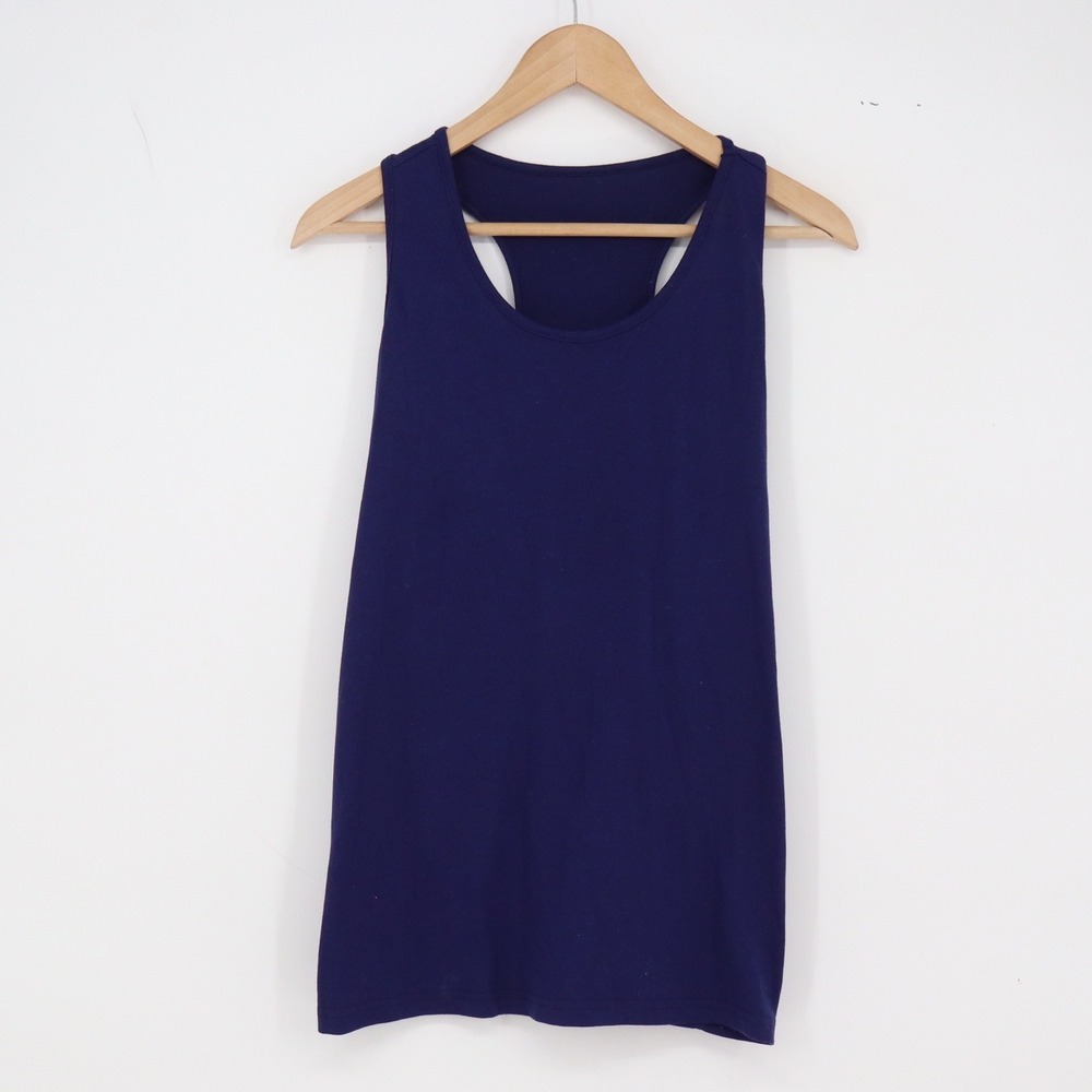 Unbranded Tank Top Women L Racerback Navy Blue Stretch Excellent